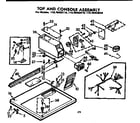 Kenmore 11076402610 top and console assembly diagram