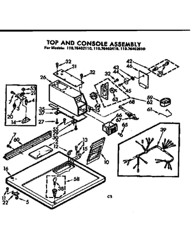 Top and console assembly