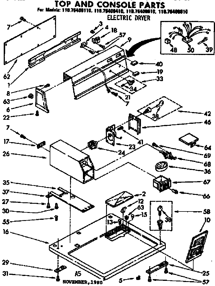 Top and console parts