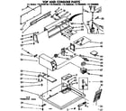 Kenmore 11076408620 top and console parts diagram