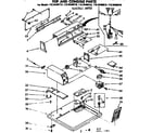 Kenmore 11076409110 top and console parts diagram