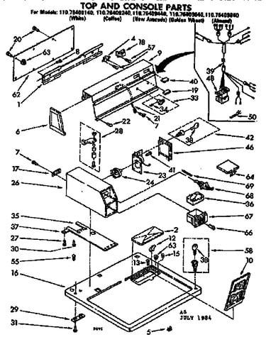 Top and console parts