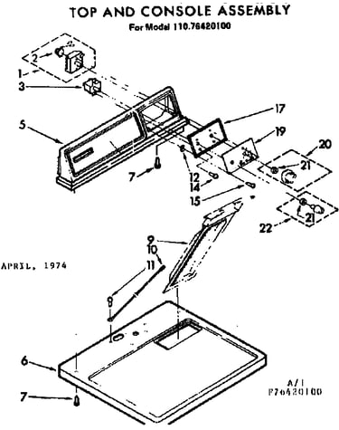 Top & console assembly