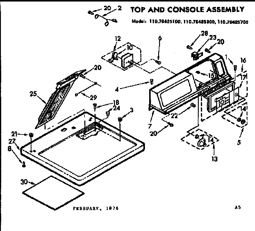 Top and console assembly