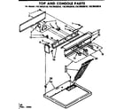 Kenmore 11076433110 top and console parts diagram