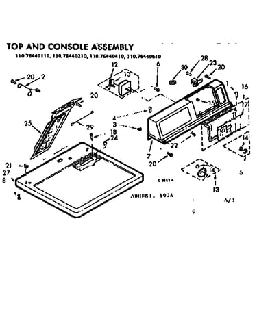 Top & console assembly