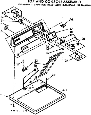Top and console assembly