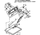 Kenmore 11076455620 top and console assembly diagram