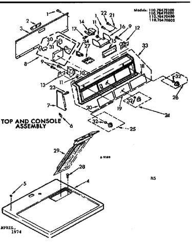 Top and console assembly