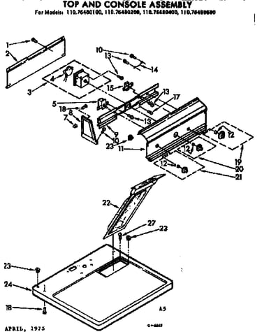 Top and console assembly