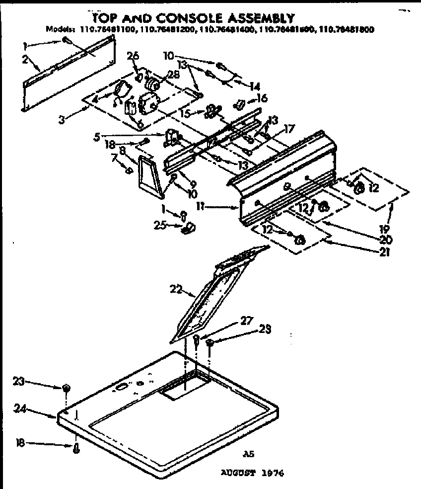 Top and console assembly