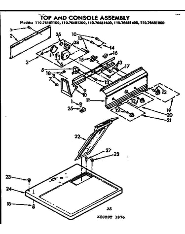 Top and console assembly