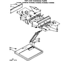 Kenmore 11076483400 top and console parts diagram
