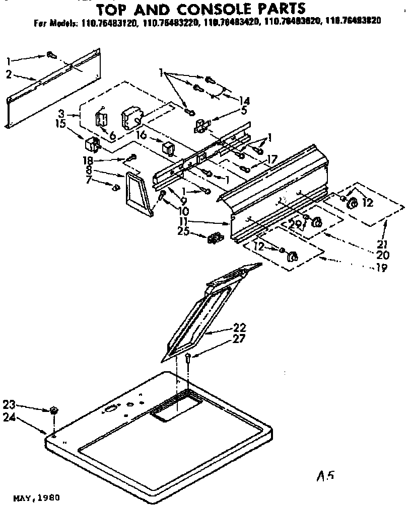 Top and console parts