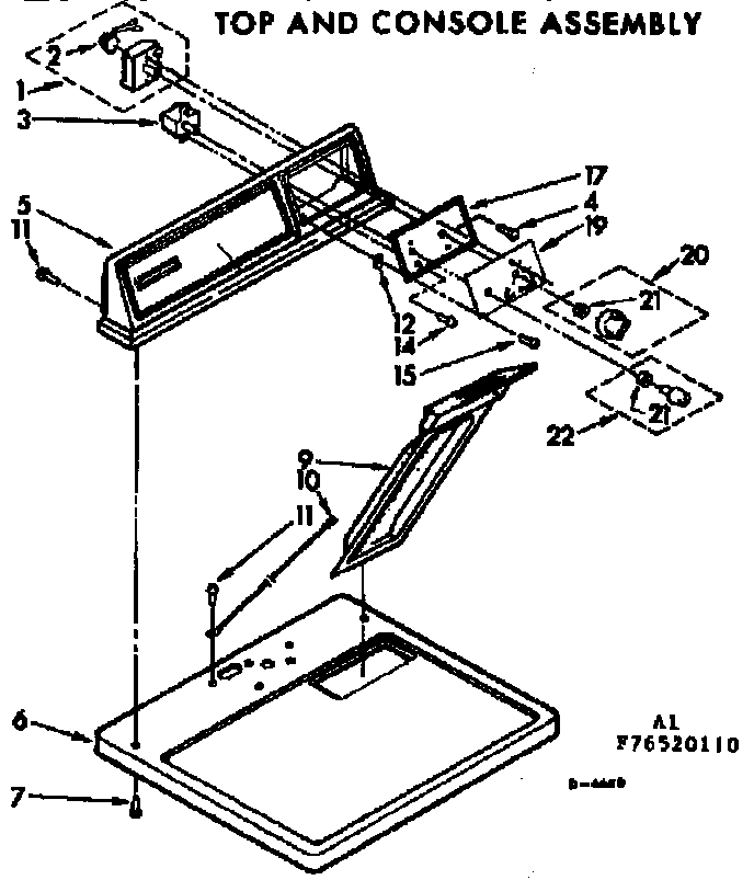 Top and console assembly