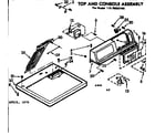 Kenmore 11076525100 top and console assembly diagram