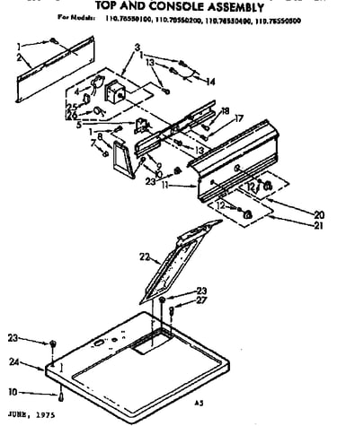 Top and console assembly