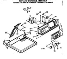 Kenmore 11076562410 top and console assembly diagram