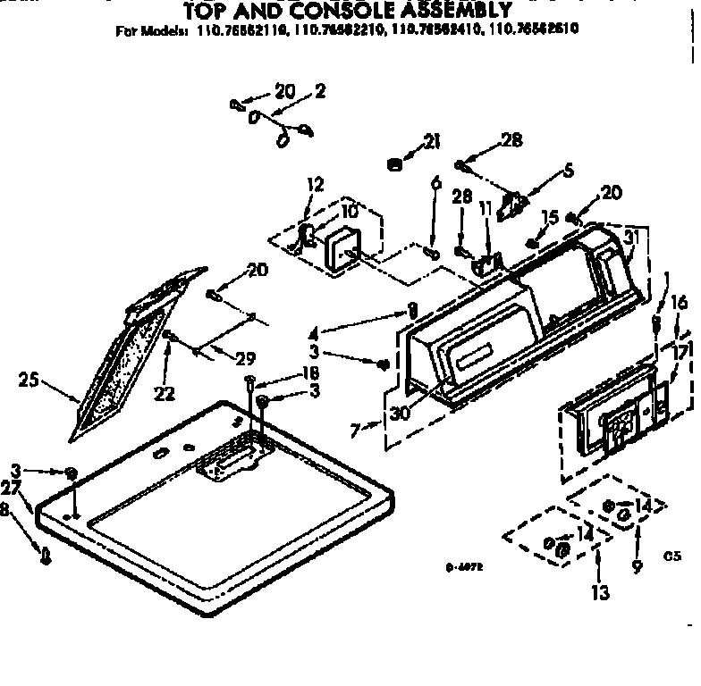 Top and console assembly