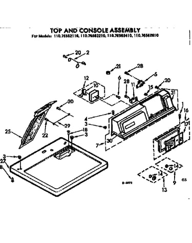 Top and console assembly