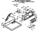 Kenmore 11076562120 top and console assembly diagram