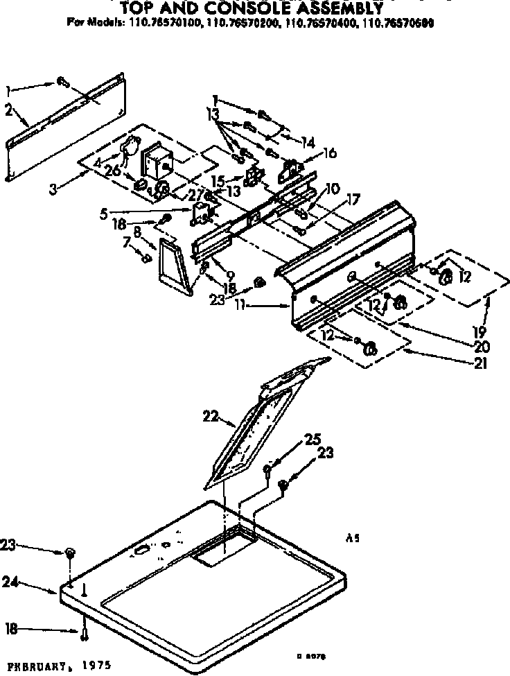 Top and console assembly