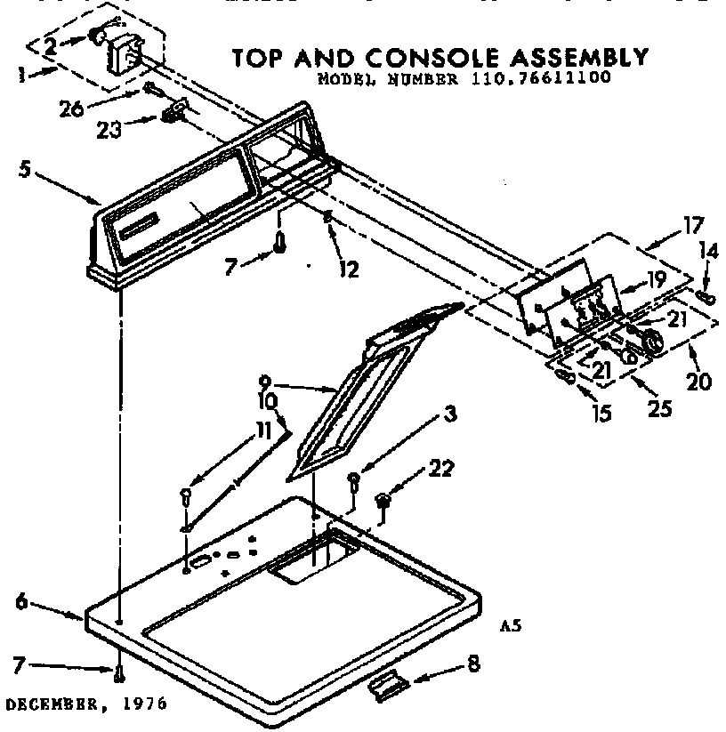 Top and console assembly