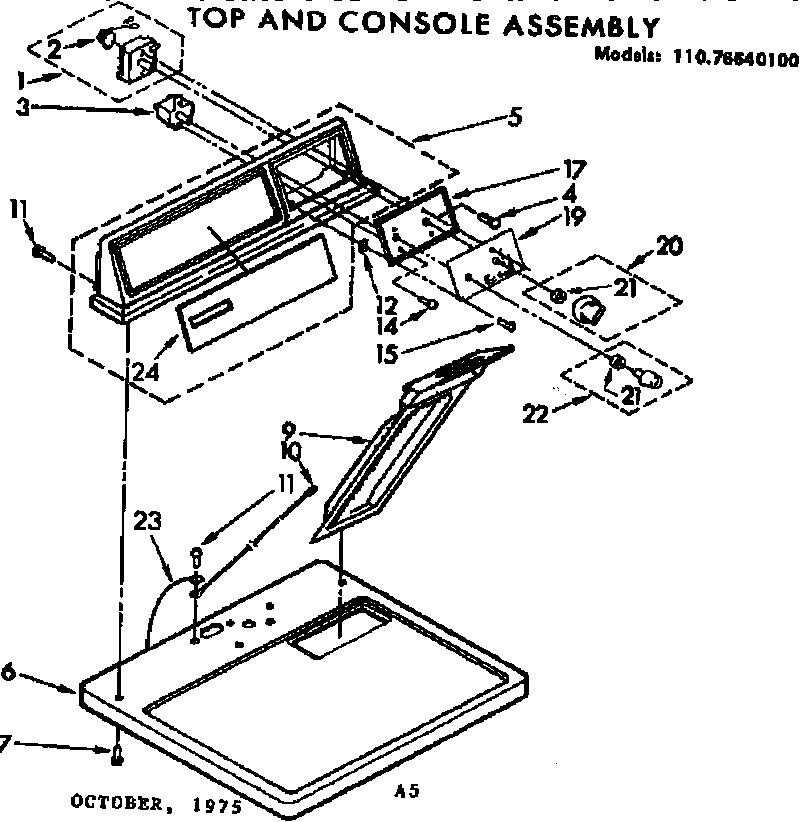 Top and console assembly