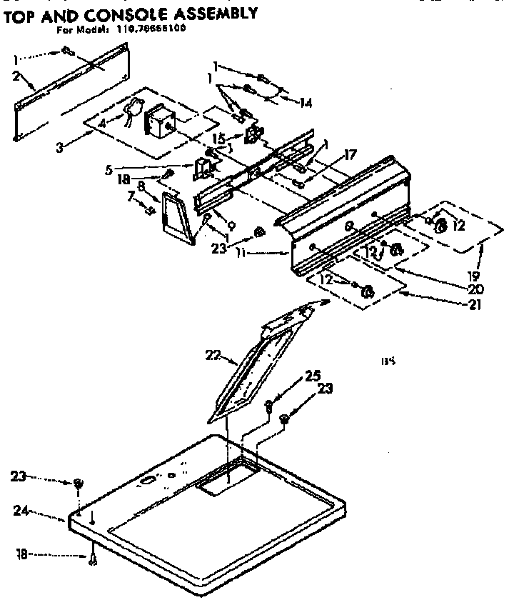 Top and console assembly