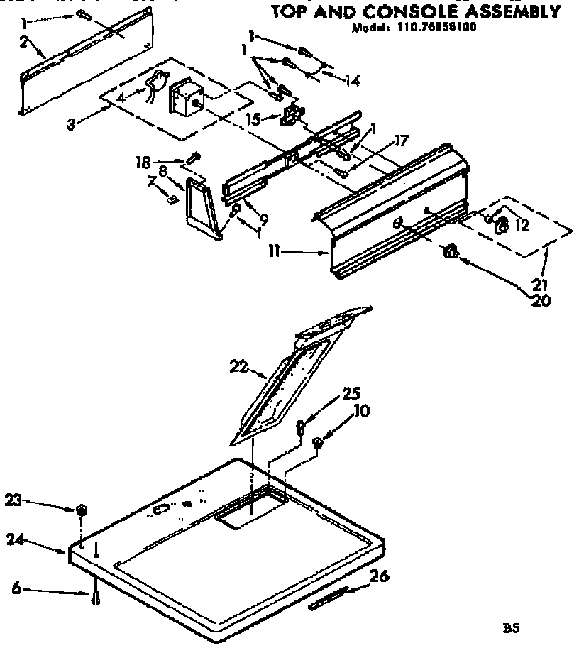 Top and console assembly