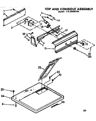 Top and console assembly