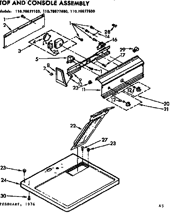 TOP AND CONSOLE ASSEMBLY