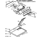 Kenmore 11076677110 top and console assembly diagram