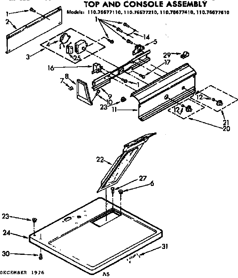 Top and console assembly