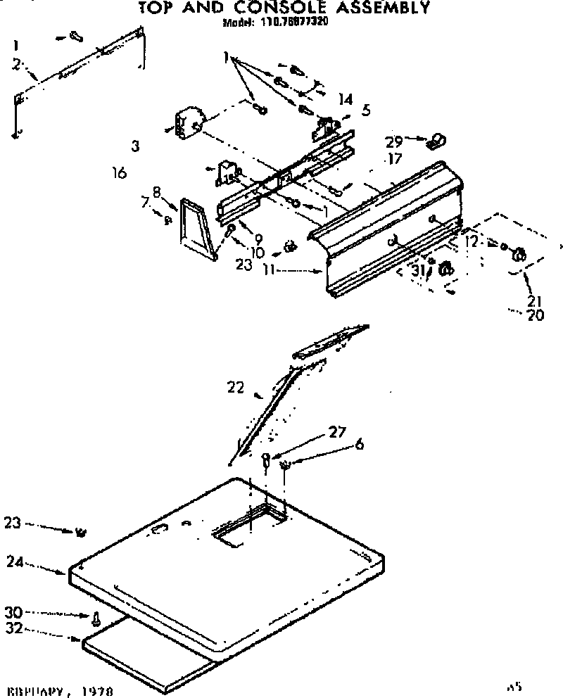 Top and console assembly