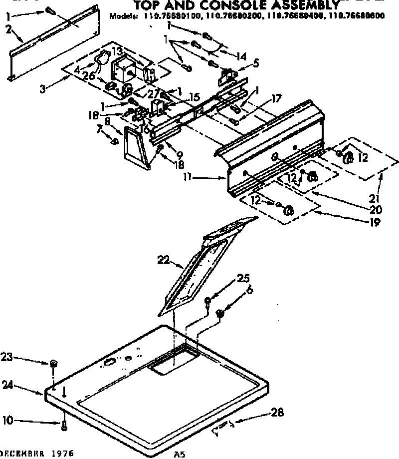 Top and console assembly