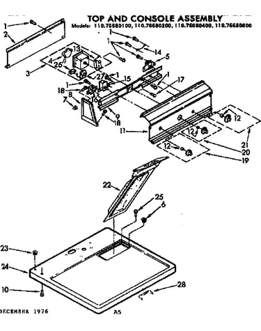 Top and console assembly