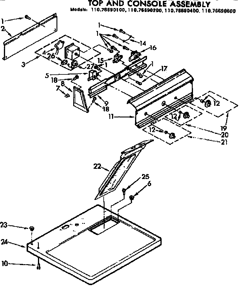 Top and console assembly