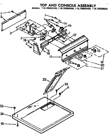 Top and console assembly