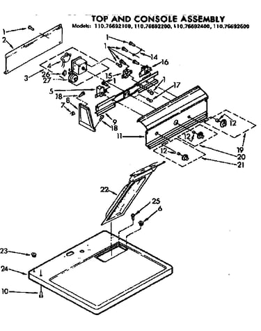 Top and console assembly