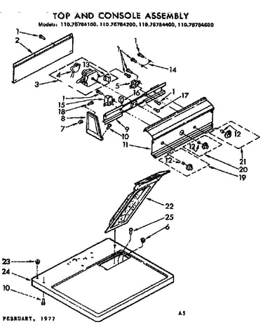 Top and console assembly