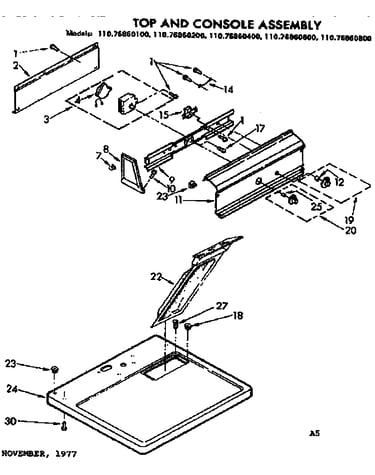 Top and console assembly