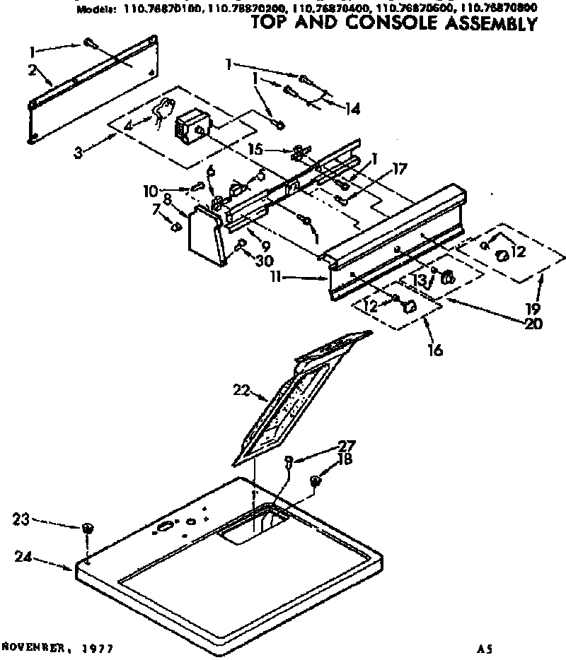 Top and console assembly
