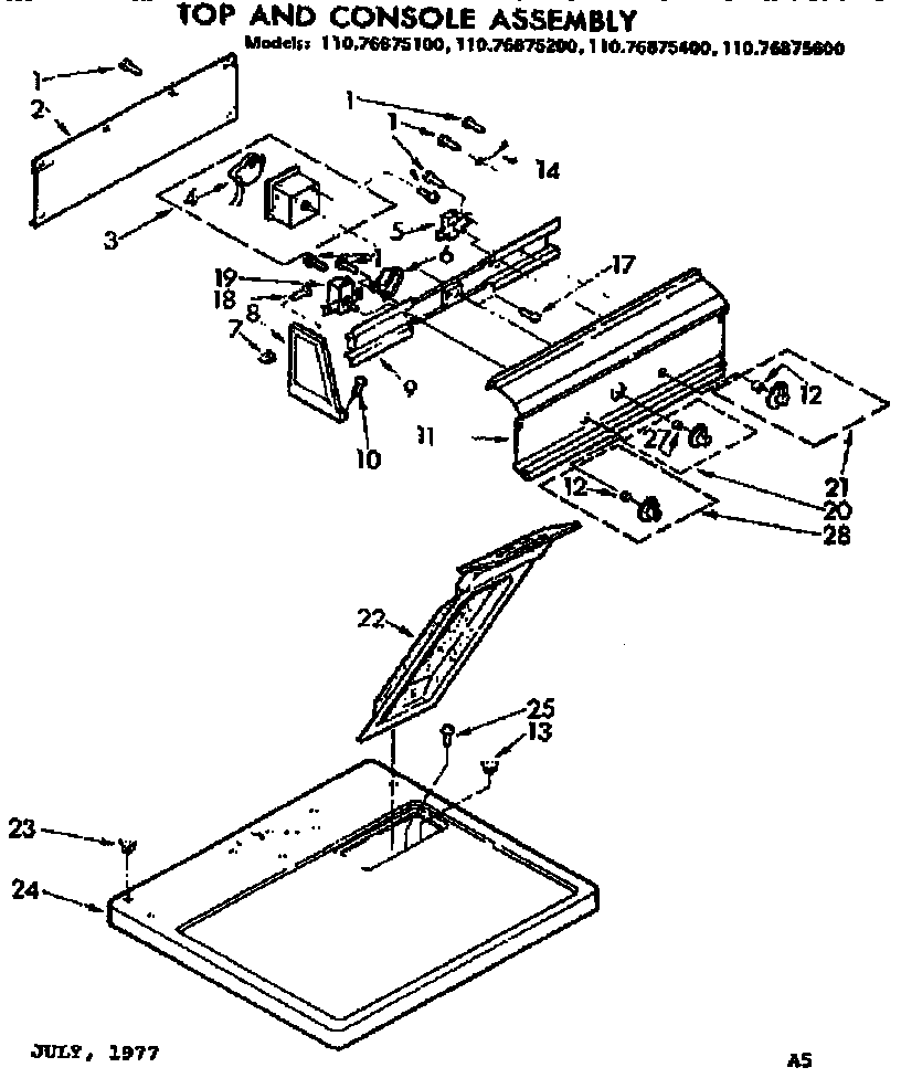 Top and console assembly