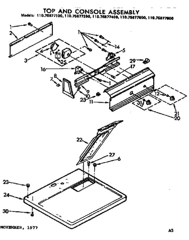 Top and console assembly