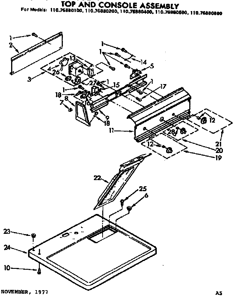 Top and console assembly