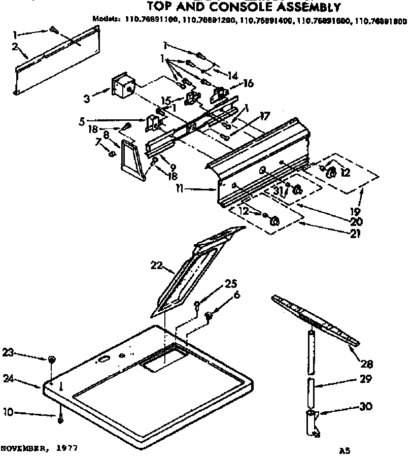 Top and console assembly