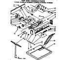 Kenmore 11076894620 top and console parts diagram
