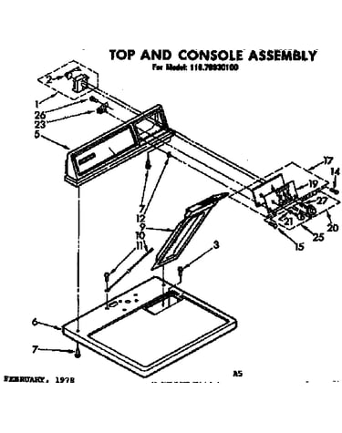 Top and console assembly
