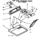 Kenmore 11076950100 top and console parts diagram